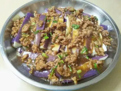 Meat and eggplant