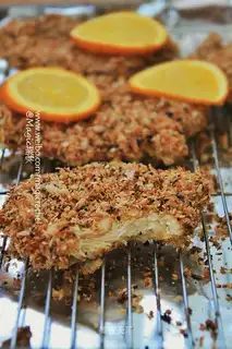 Chicken steak with orange sesame