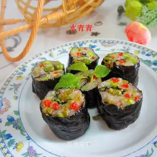 Pickle ham sushi