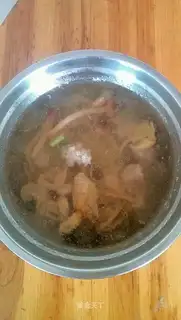 Tea, mushroom, bone soup