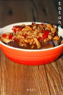 Meat and eggplant