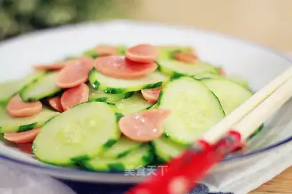 Cucumber ham and sausage
