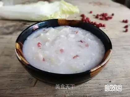 Cabbage, peanut rice congee