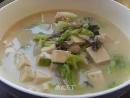 Oyster tofu soup