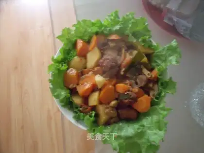 Potato carrot duck leg