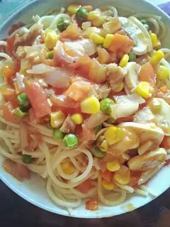 Spaghetti mushroom sauce