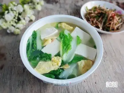 Bean tofu egg soup