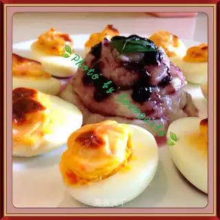 Eggs blueberry mashed potatoes