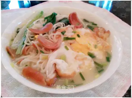 Creamed sausage egg noodles
