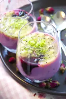 Potato ice cream with fruit mud