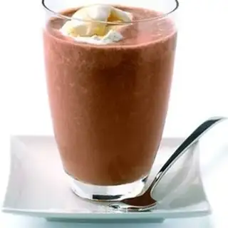 A coffee banana, a maple fruit shake