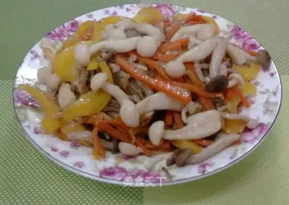Five white mushrooms