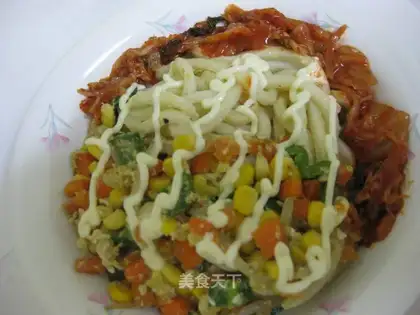 stir-fried udon with assorted vegetables