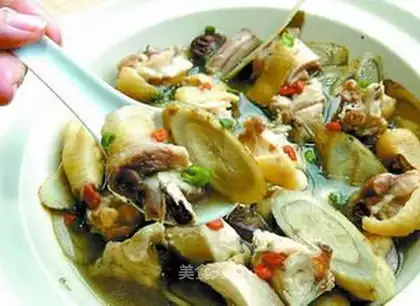 Stewed chicken with burdock