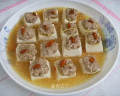 Steamed wolfberry tofu recipe