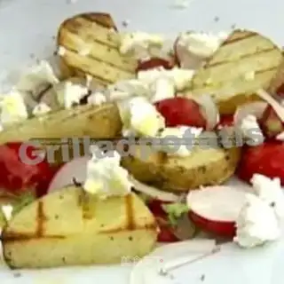 Cheese radish grilled potato salad