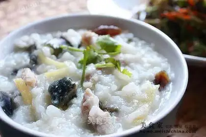 congee with pork and century