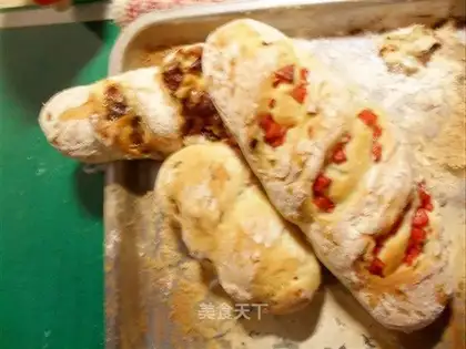 Chives ham stick bread