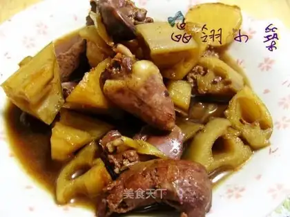 Lotus root chicken heart and liver