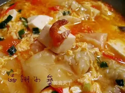 Tomato wonton egg tofu