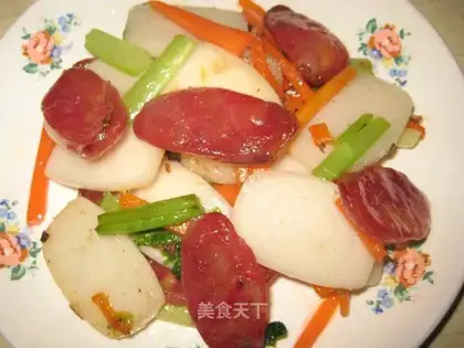Sausage fried rice cake