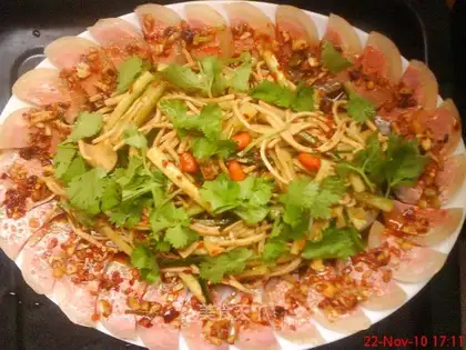 Salad elbow bean skin vegetable