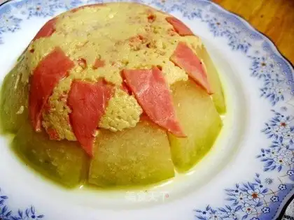 Steamed tofu with ham and white gourd