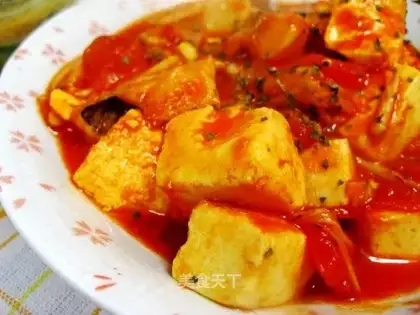 Cod tofu in tomato sauce