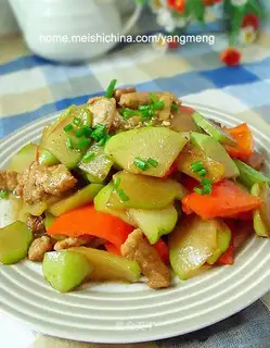 stir-fried bergamot with pork slices
