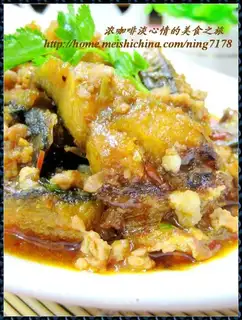 Fish slices with minced meat