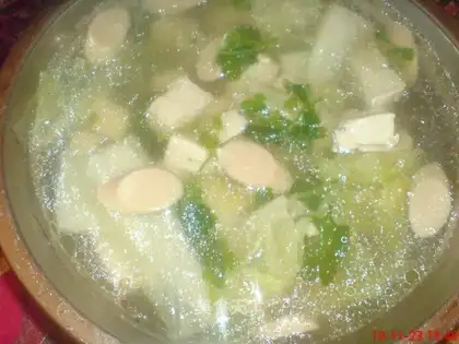 Chinese cabbage and tofu broth