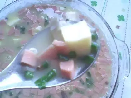 Salted egg yellow tofu soup