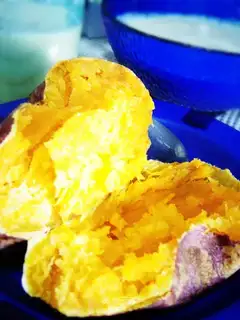 Microwave roasted sweet potatoes