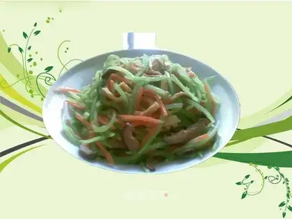 stir-fried shredded four slices