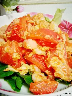 Egg shrimp with tomato
