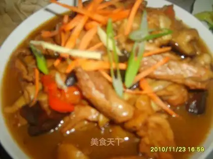Mushroom chicken leg meat