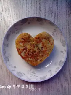 Heart-shaped vegetable pancakes