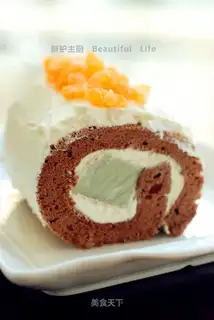 Tea and milk, frozen cocoa rolls