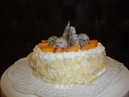 Flamingo papaya birthday cake