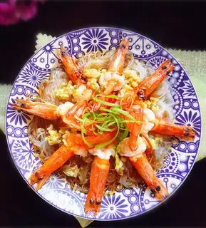 Garlic fan steamed shrimp