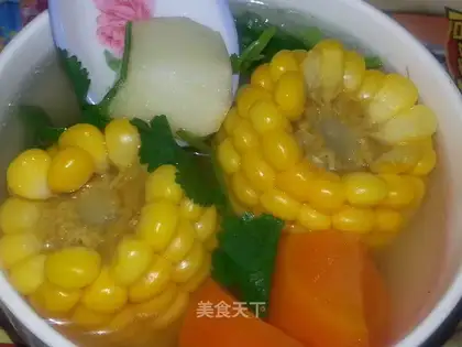 Carrot corn ribs soup