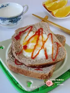 Chocolate toast and eggs