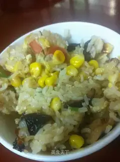 Corn mushroom fried rice
