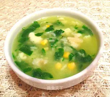 Cod spinach congee