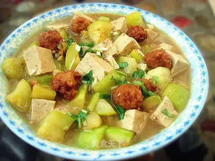 Tofu stew for the scallops