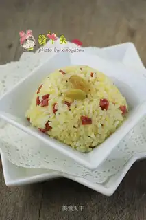 Ham salad and rice