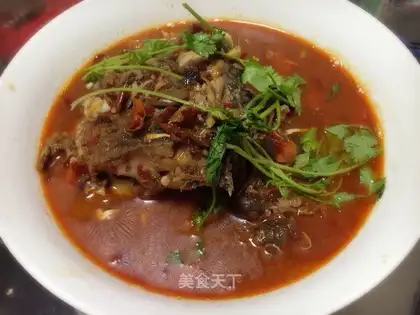 A boiled river fish