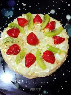 Almond fruit cream cake