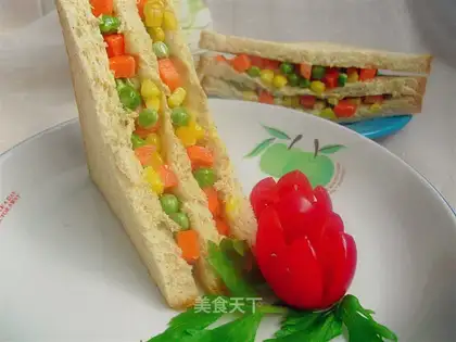 Corn salad sandwich