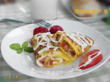 Bacon cheese fried eggs